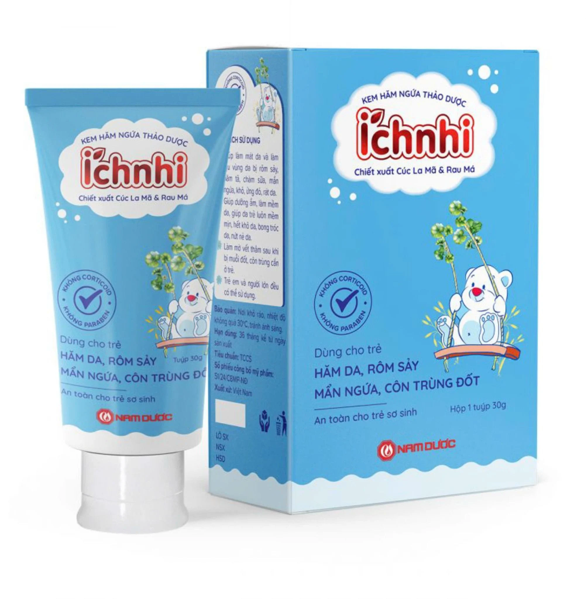 Kem hăm ngứa thảo dược ích nhi nam dược (Hộp 1 tuýp 30g)