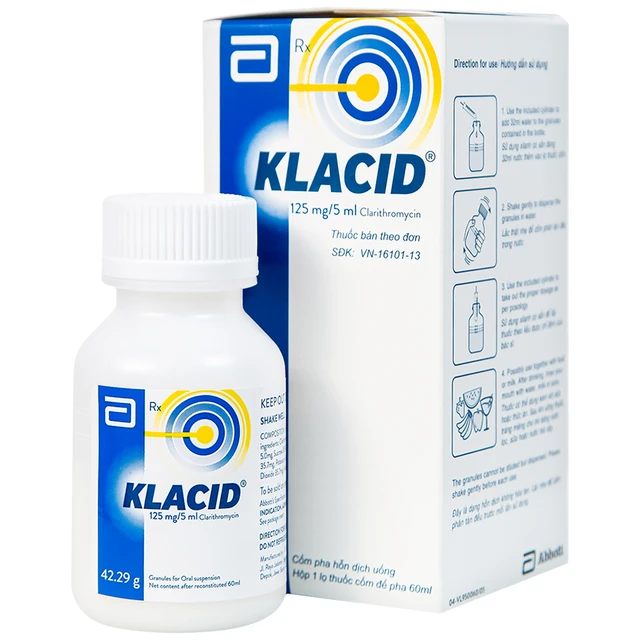 Klacid 125 giúp điều trị nhiễm khuẩn đường hô hấp