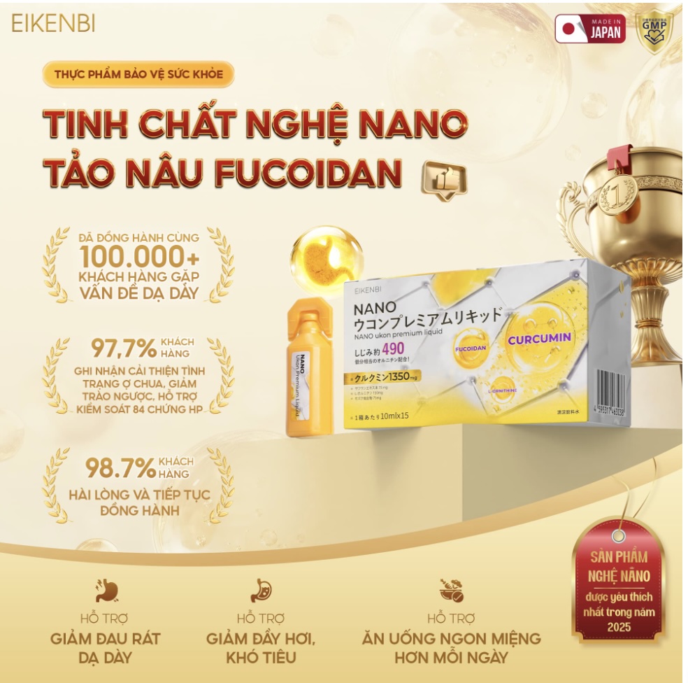 Tinh Chất Nghệ Nano Curcumin Tảo Nâu Fucoidan Eikenbi